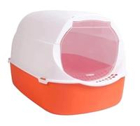 Duradera Arenero Gato Caja De Arena para Gatos Plástico Completamente Cerrada con Pala para para, Orinal para Gatitos Sin Olor, Fácil Limpiar para Todos Los Servicio Pesado(Oranje)