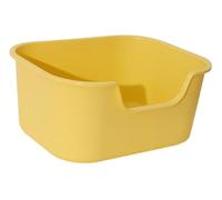 Duradera Arenero Gato Cama Portátil para Mascotas, Inodoro para Gatitos, Bandeja De Arena para Cara Alta Antisalpicaduras para Pequeñas Servicio Pesado(Yellow)