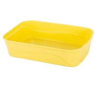 Duradera Arenero Gato Evite Fugas De Arena, Abra La Caja, Bandeja para Gatos con Tapa Abierta para Y Conejos Servicio Pesado(Yellow)