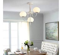 Duradera Atenuación de Tres Colores Diámetro 55 * 52 cm Blanco Europa y América Lámpara de Techo con Bola de Vidrio Simple Sala de Estar Comedor Lámpara de Araña 3 Bombillas Acogedora