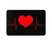 Duradero Alfombra de Baño Línea de latidos del corazón Amor, Absorbente Acolchado, Dormitorio, Terraza, Puerta, Resistente Alfombra Ducha 40X60cm