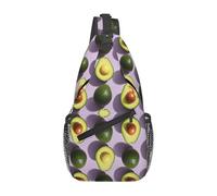 Duradero Bolso Pecho Patrón de aguacate verde Bolsa Cruzada Poliéster Bandolera para Deportes Escolar Excursión
