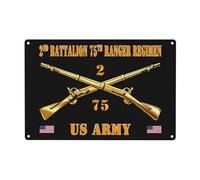 Duradero Metal Cartel Puerta Segundo Batallón del 75.º Regimiento De Los Estados Unidos Placa Metálica para La Pared Resistente Cartel Metálico para Oficina Cafetería Garaje M