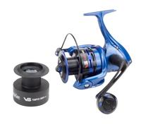 Duraflot Carrete de pesca Tempus VS 8000 Pro: surfcasting, pesca de fondo, 2 bobinas, freno de 14 kg, 6 rodamientos, carrete de mar y agua salada.