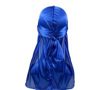 Durag - Gorro de cola larga para hombre, cómodo sombrero pirata de secado rápido para trenzas, rastas, uso de gestión, azul, XS-XXL
