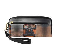 DURAGS Bolsa de maquillaje portátil con estampado de salpicaduras de cobre con textura de mármol, la pequeña bolsa de maquillaje perfecta para viajes, Locomotora 2, Talla única