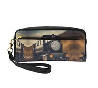 DURAGS Bolsa de maquillaje portátil con estampado de salpicaduras de cobre con textura de mármol, la pequeña bolsa de maquillaje perfecta para viajes, Locomotora 1, Talla única