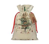 DURAGS Bolsa de regalo con cordón de impresión física, bolsa de regalo de tela elegante para Navidad, ideal para cualquier ocasión