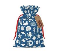DURAGS Bolsa de regalo con cordón de vida marina subacuática, bolsa de regalo de tela elegante para Navidad, ideal para cualquier ocasión