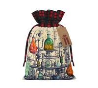 DURAGS Bolsas de regalo con estampado de química, con textura rústica, prácticas bolsas de regalo de Navidad y vacaciones