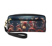 DURAGS Chameleon Listen Music Print - Bolsa de maquillaje portátil, la pequeña bolsa de maquillaje perfecta para viajes, Mariposa besándose flores, Talla única