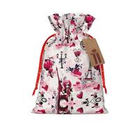 DURAGS Cityscape Paris Torre Eiffel Francia - Bolsas de regalo con cordón para todas las ocasiones, perfectas para Navidad, rústica pero elegante bolsa con cordón