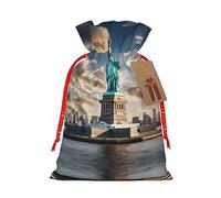 DURAGS Estatua de la Libertad en Nueva York - Bolsas de regalo con cordón para todas las ocasiones, perfectas para Navidad, rústica pero elegante bolsa con cordón