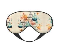 DURAGS Máscara de ojos unisex con estampado de química, suave y cómoda, para viajes, yoga, trabajo por turnos, color negro