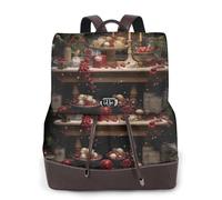 DURAGS Merry Christmas - Mochila de piel con hebilla con solapa, mochila de moda para todas las ocasiones, color negro, One Size, negro, talla única, Negro , talla única