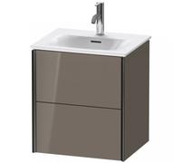 Durait XViu 4131 Módulo mural, 2 cajones, para lavabo Viu 234453, 510x420 mm, XV41310B289, Color: negro mate/gris claro hgl.