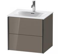 Durait XViu 4132 Módulo mural, 2 cajones, para lavabo Viu 234463, 610x480 mm, XV41320B289, Color: negro mate/gris claro hgl.