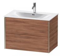 Durait XViu 4134 Mueble bajo encimera, 2 cajones, para lavabo Viu 234483, 810x480 mm, XV41340B179, Color: champán mate/nogal natural