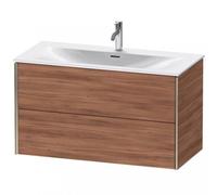 Durait XViu 4135 Mueble bajo encimera, 2 cajones, para lavabo Viu 234410, 1010x480 mm, XV41350B179, Color: champán mate/nogal natural