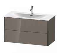 Durait XViu 4135 Mueble bajo encimera, 2 cajones, para lavabo Viu 234410, 1010x480 mm, XV41350B289, Color: negro mate/gris claro hgl.
