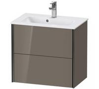 Durait XViu 4178 Módulo mural, 2 cajones, para lavabo ME by Starck 234263, 610x390 mm, XV41780B289, Color: negro mate/gris claro hgl.