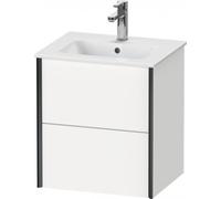 Durait XViu 4315 mueble de baño de pared, 2 cajones, para lavabo ME by Starck 233653, 510x420 mm, XV43150B222, Color: negro mate/blanco alto brillo.