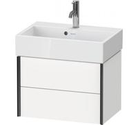 Durait XViu 4316 mueble bajo pared, 2 cajones, para lavabo Vero Air 236860, 58,4x38,4 mm, XV43160B289, Color: negro mate/gris claro hgl.