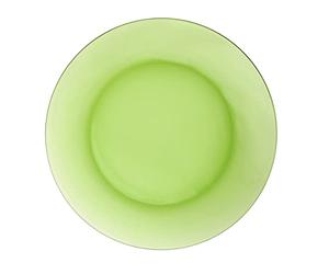 Duralex Collection Lys |Plato plano de cristal color verde 23,5 cm | Juego de 6 piezas | Cristal ultrarresistente, apto para lavavajillas, Made in France