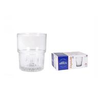 Duralex -Duralex - Set de 6 Vasos de Vidrio Transparentes Apilables 20cl - Set de Vasos para Bebidas Frías y Calientes, Con un diseño atemporal y una construcción duradera apto para Bebidas Frías y