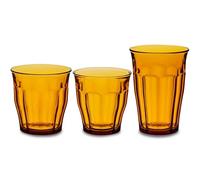 Duralex Made In France Picardie - Juego de 6 vasos de cristal (18 piezas, 6 vasos de 24,5 ml, 6 vasos de 31,5 ml)