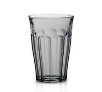 Duralex Made in France Picardie - Juego de 6 vasos de vidrio, 12-1/8 onzas, gris/gris