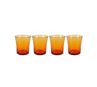 DURALEX | Set 4 Vasos de Cristal 160 ml Lys Ámbar, Vasos Bajos de Vidrio Templado Resistente, Ideales para Agua y Zumo, Aptos Lavavajillas y Microondas, Hogar y Cocina