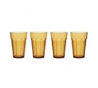 DURALEX | Set 4 Vasos de Cristal 360 ml Picardie Ámbar, Vasos de Agua de Vidrio Templado con Relieve, Apilables y Resistentes, Aptos Lavavajillas y Microondas, Hogar y Cocina