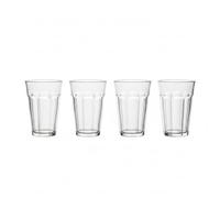 DURALEX | Set 4 Vasos de Cristal Agua 360 ml Picardie Transparente, Vasos Altos de Vidrio Templado con Relieve, Aptos Lavavajillas y Microondas, Set para Cocina y Hogar