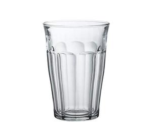 Duralex Set 4 Vasos Vidrio Templado 36 pilables, Pack Vasos Cocina Resistentes para Agua Zumo Refresco, Uso Diario, Colores Surtidos Colección Picardie