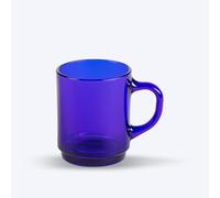 Duralex® Colección Versailles | Taza de té de cristal con asa de zafiro 26 cl| Juego de 6 piezas | Cristal ultrarresistente, compatible con lavavajillas, Made in France, apilable