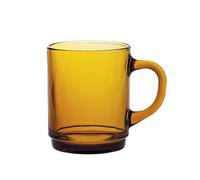 Duralex 6X Ámbar 260ml Versailles Tazas de Café de Vidrio - Juego de Tazas Grandes de Colores - Latté Té Capuchino Chocolate Caliente Vasos para Beber con Asa