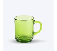 Duralex® Colección Versailles | Taza de té de cristal con asa verde 26 cl| Juego de 6 piezas | Cristal ultrarresistente, compatible con lavavajillas, Made in France, apilable