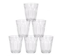 DURALEX | Set 6 Vasos de Cristal Agua 160 ml Provence Transparente, Vasos Bajos Tipo Tumbler de Vidrio con Relieve, Aptos Lavavajillas y Microondas, Set para Mesa y Cocina Hogar