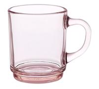 Duralex Versailes 06C1111 - Taza de café de vidrio templado de 260 ml, paquete de 6 unidades, color rosa