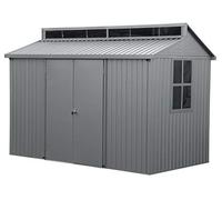 Duramax ALU Caseta de Jardín, 10 x 6, 5.36 m², de Aluminio para Guardar Bicicletas, Herramientas, Barbacoa, con Claraboya, Cimientos, Ventana Lateral y Puertas Dobles con Cerradura