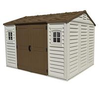 Duramax - caseta cobertizo jardín - APEX 10,5 x 8 - Resina PVC - color marrón - 3.26 x 2.5 x 2.34 metros - incluye suelo