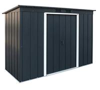Duramax - caseta cobertizo jardín - ECO PENT ROOF 8x4 - Metal galvanizado - color gris antracita - 1.2 x 2.6 x 1.8 metros