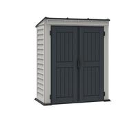 Duramax - caseta cobertizo jardín - YARDMATE PENT PLUS 5x3 - Resina PVC - color gris claro y oscuro - 1.7 x 2.0 x 0.9 metros - incluye suelo