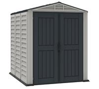 Duramax - caseta cobertizo jardín - YARDMATE PLUS 5 x 8 - Resina PVC - color gris claro y oscuro
