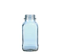 Duran 23 820 24 STI Botella de cal de soda de cristal, cuadrado, weith alsig con rosca, volumen 100 ml, cristal transparente (10 unidades)