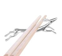 Duran - Soporte para palillos de , de metal de aleación de zinc, 8 x 1,6 x 3 cm, superficie de plata brillante, vajilla con forma de animal 16 g para mantener los utensilios limpios y libres del