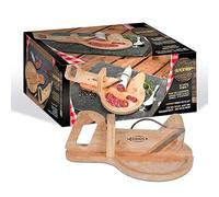 DURANDAL - Cortadora de salchichas guillotina de madera Aper'Hop I Corte manual seguro para embutidos, queso I Hoja de acero inoxidable I Idea de regalo