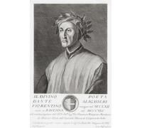 Durante degli Alighieri alias Dante Alighieri o simplemente Dante 1265-1321. Poeta italiano. Autor de la Divina Comedia. Después de una impresión del siglo XVIII de Francesco Allegrini. Póster impreso