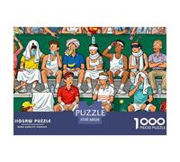 Durante el Descanso en un Partido de Tenis Puzzle De Madera Impermeable DIY Puzzles De 1000 Piezas para Adultos Colorido Rompecabezas Juegos Educativos
